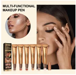 EELHOE Bronzers Highlighters Concealer Stick och multifunktionell makeuppenna Contour Beauty Wand Liquid Face Concealer Contouring med kuddeapplikator