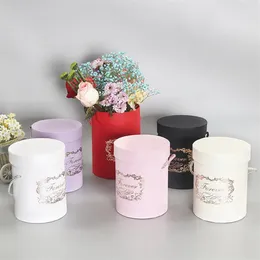 6 цветов круглые цветочные бумажные коробки с крышкой и веревочным обниманием ковша флорист подарки для упаковки ящики для конфеты.