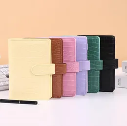 Crocodile Pattern Notebook Binder A6 Soft Leather Notepad Cover Macaron Color Diary Journal Binders With SNAP SN5155