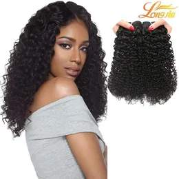 100% unverarbeitete jungfräuliche brasilianische Haare Kinky Curly Natural Color Top -Qualität brasilianisch versauter lockiger Gewebe Haarverlängerung Grad235h