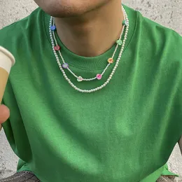 Choker 2st/Set Handmade Imitation Pearls Halsband Kedjor för kvinnor Mjuka lerpärlor Hjärthalsband smycken Bijoux Femme Tendance 2023
