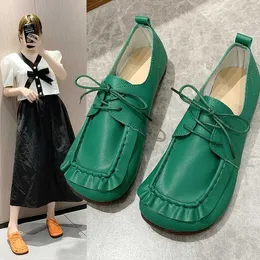 Платье обувь для обуви женщины 2021 круглые ноги мягкие женские лоферы обуви с меховыми повседневными кроссовками неглубокий рот осень новое платье Moccasin L230302