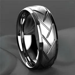 Moda czarne pierścienie ze stali nierdzewnej rowek wielopłaszczyznowy pierścionek dla kobiet mężczyzn zaręczyny prezenty na rocznicę