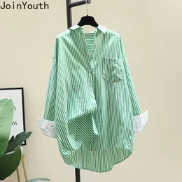 Women's Blouses Shirts Joinyouth Fashion Striped Blouse Women Casual Korean Oversized Shirts Streetwear Long Sleeve Tops Blusas Mujer De Moda 230302