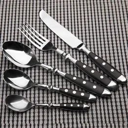 Yemek takımı setleri paslanmaz çelik seti taşınabilir lüks altın mutfak çatallı bıçak vaisselle aksesuarları BC