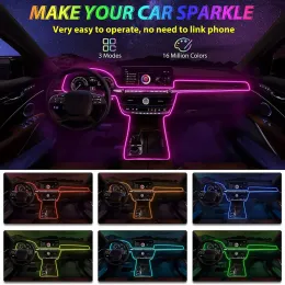 Strisce LED 1M/2M/3M/5M Car Interior Lampada decorativa a LED EL Cablaggio Striscia al neon per auto fai-da-te Luce ambientale flessibile USB Party Atmosphere Diode