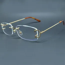 Clear Wire C Eglasses Маленькие квадратные глазные очки без оправы кадры винтажные очки очки Desinger Luxury Carter Clear Optical Fi234o