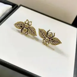 Designer S925 G Small Bee Stud Earrings Classic Diamond Ltters Ear Jewelry Accrssory Gift for Lady