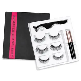 Falsche Wimpern Magnet Wimpern Magnetische Flüssigkeit Eyeliner Pinzette Set Wasserdicht Langlebige Verlängerung 1 Setis3 Paare Drop Lieferung H Dhwof