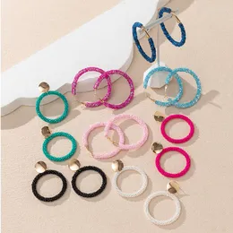 Hoop Earrings Most Wholesale Jewelry Accessories Candy Color Shiny Handmade Beads Bohemia Beaded For Women 2023