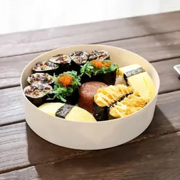 Dinnerware Sets Wooden Box Tansparent Dessert Sushi Take-Out Packing Tool 6 Inch Cake Mold Fruit Salad Lunch Container