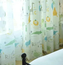 Perde Modern Yarı Kılıç Baskılı Hayvan Perdeleri Çocuklar İçin Çocuk Oturma Odası Yatak Odası Pencere Karikatür Örtü Özelleştirme