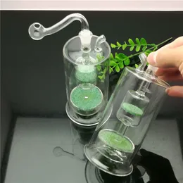 Nya Europa och Americaglass Pipe Bubbler Rökning Pipe Water Glass Bong Classic Double Sand Core Filtration Glass Water Bottle