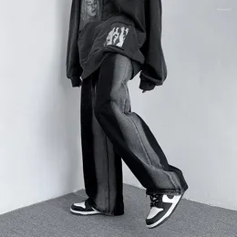 Jeans da uomo Ink Tie Dye Pantaloni da uomo in denim Dritto Taglie forti Ins Vibe Trend Abbigliamento da uomo Giapponese Scuro Harajuku Bello Streetwear