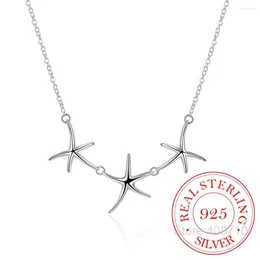 Kedjor Star Party Women's Pendant Halsband Fashion Female 925 Sterling Silver Choker Halsband smycken Enkla damer gåvor