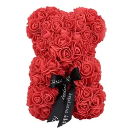 23 cm schiuma creativa orso di rose orso rosa fiore artificiale regali di capodanno per le donne regalo di San Valentino regalo di compleanno183U