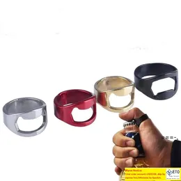 NEWNEW Tragbarer Fingerringflaschenöffner farbenfrohe Edelstahl -Bier -Bar -Werkzeug -Bottel -Gefälligkeiten