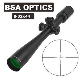 BSA Optics 8-32x44 AO Hunting Scopes Riflescope 30mm buisdiameter Sniper tandwiel Vooraanzicht voor luchtgeweren Lang oogverlichting Rifle SC258J