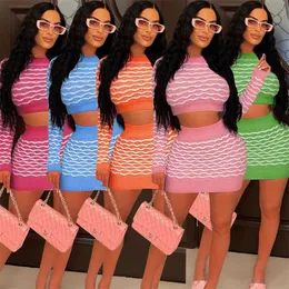 Kobiety Dwuczęściowy zestaw sukienki projektant 2023 Nowy szczupły seksowny seksowny pasek talia ciasna spódnica 5 kolorów