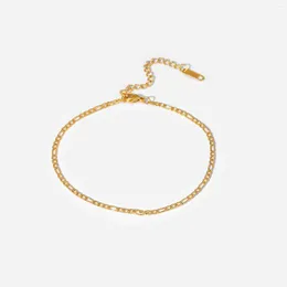 Anklets Fashion Simple 18k Gold 도금 발목 다리 피가로 체인 여성용 발 보석 보석 방수 방수 해변