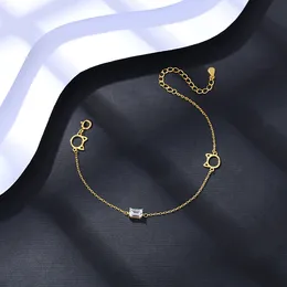 Koreansk pläterad 18k guld söt katt flicka armband glansigt zirkon mode söta armband smycken gåva