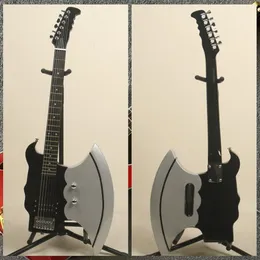 Rzadka gitara elektryczna Axe Special w kształcie z podwójnym otwartym sznurkiem pickupowym Chrome Sprzęt