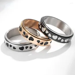 Wedding Rings Love Stainless Steel Rotating Ring To Relieve Anxiety Pressure Titanium