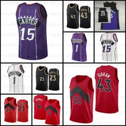 Vince 15 Carter Pascal Siakam Basketball Jersey 2021 2022 New 43 Tracy 1 McGrady Marcus Camby Clear