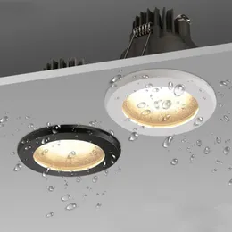 Downlights Watertproof Infälld LED-lampor Anti-dimma ceilling Spotlight inbäddad för badrum kök duschrum el decordownljus