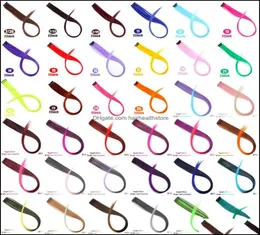 Lupu Colorf Highlight Rainbow Synthetic Hair Extensions Clip in One Piece 22 Zoll Lange geradlinige falsche Teile für Frauen Drop Deli6772261