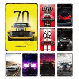 Pintura de arte de carro vintage Pintura de ferro Tin Sign Metal Wall Art Poster Retro antiquado Bar Pub Pub Man Cave Decoração Personalizada Placa de Lata Motor Tamanho 30x20cm W02