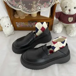 Scarpe eleganti Scarpe estive Scarpe da donna Oxfords Scarpe da donna con punta arrotondata da donna Calzature da donna 2022 New Creepers in pelle Abito Rome Mary L230302