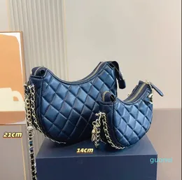 Designer-Half Moon Luxurys Umhängetaschen Kette Umhängetaschen Handtaschen Geldbörsen Echtes Leder Mädchen Abendtasche Brief mit Box