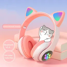 Schattige headset zware bas Bluetooth draadloze headset oortelefoons katten hoofdtelefoons