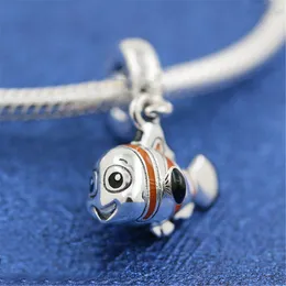 925 Sterling Silver Nemo Fish Dingle Pendant Bead Fits European Jewelry Pandora Style Charm Armband