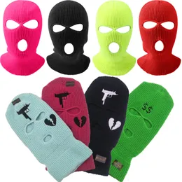 Beanieskull Tabs 3 hoyos Invierno Cálido Unisex Balaclava Mask Mask Full Full Foat Mask Ski Snowboard Gat Hip Hip Hop Hop Múltiple Gorro 230302
