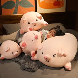 Plush Dolls 40-80cm Large Size Pig Stuffed Doll Lying Plush Piggy Toy Animal Soft Plushie Pillow for Kids Baby Comforting Birthday Gift 230302