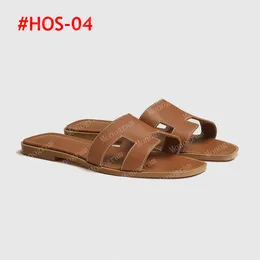 2023 Oran Sandals Women Sandals Slide Slide Women Flat Mule Waterfront Wateral Leather Leather Womens High Cheels Shoes 36-42 with Box and Dust Bag #HOS-01N