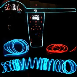 Strisce LED 1M / 2M / 3M / 5M Illuminazione interna per auto Decorazione striscia LED Ghirlanda Filo metallico Linea tubo Luci al neon flessibili con unità USB