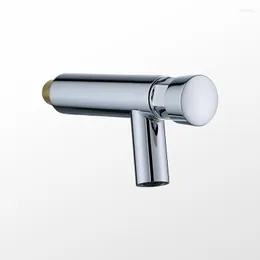 Banyo lavabo muslukları 1 adet paslanmaz çelik krom pres ertelenmiş havza musluğu tek soğuk musluk güverte montajı/duvar mout iplik g1/2 '