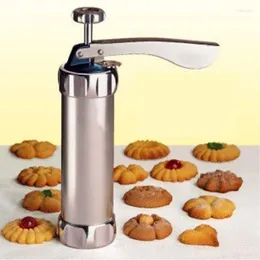 Bakformar cookie pressmaskin kex maker kaka gör dekorera pistol kök aluminium glasyruppsättningar