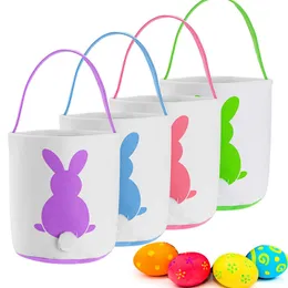 Present Wrap 39 Styles Canvas Easter Bunny Tote Bag Rabbit Printed Easter Egg Hunts Hinks For Kids Happy Easter Decorations Easter Gift Y2303