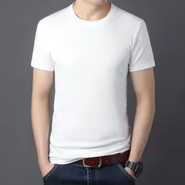 メンズTシャツ夏のメンズTシャツ100％コットンホワイトソリッドTシャツメンズ因果o首短袖Tシャツテシャツティープラスサイズ230302