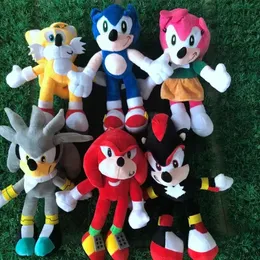Ny ankomst Sonic The Hedgehog Sonic Tails Knuckles Echidna fyllda djur Plush Toys Kids Toy Gift 05