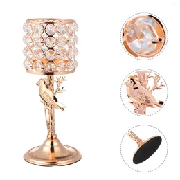 Mum Tutucular 1 PC Kristal Metal Tutucu Stand Ev Dekoru Şamdan (Altın)