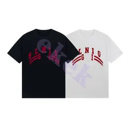 高級ファッションブランドメンズTシャツアーチレタープリント半袖丸いネックルーズTシャツトップブラックホワイトアジアサイズXS-L