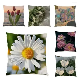 Pillow Pilow Cover Schöne Polyester -Leinen Dekorative Hüllen Reales Bild 45x45 S Deckt bequem E0837