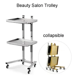 Qihang Top Folding Beauty Cart Beauty Salon Trolley Frisör Bar Barber Shop bilfrisörsverktyg med hjul