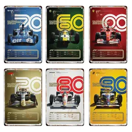 Formula 1 80S art painting Retro Car Fleet Tin Sign Metal Poster Racing F1 Wall Art Home Decor Pictures Board Modern Home Wall Decor Mural tin poster Size 30X20CM w02