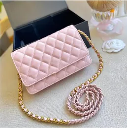 19cm womens bag wallet with two tone card holder classic bags mini flap padded gold matelasse chain crossbody shoulder luxury clutch designer handbag pouch